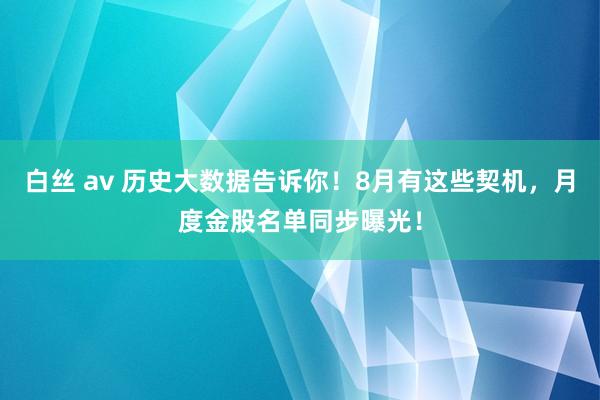 白丝 av 历史大数据告诉你！8月有这些契机，月度金股名单同步曝光！