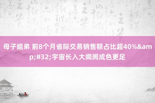 母子姐弟 前8个月省际交易销售额占比超40%&#32;宇宙长入大阛阓成色更足