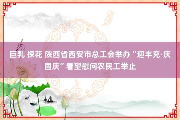 巨乳 探花 陕西省西安市总工会举办“迎丰充·庆国庆”看望慰问农民工举止