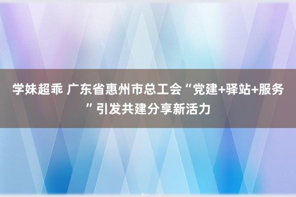 学妹超乖 广东省惠州市总工会“党建+驿站+服务”引发共建分享新活力