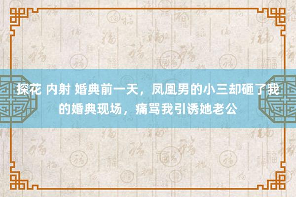 探花 内射 婚典前一天，凤凰男的小三却砸了我的婚典现场，痛骂我引诱她老公