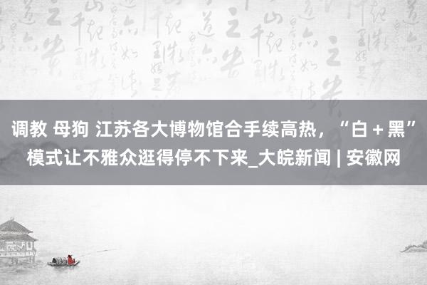 调教 母狗 江苏各大博物馆合手续高热，“白＋黑”模式让不雅众逛得停不下来_大皖新闻 | 安徽网