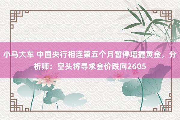 小马大车 中国央行相连第五个月暂停增握黄金，分析师：空头将寻求金价跌向2605