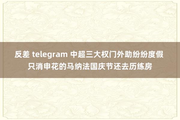 反差 telegram 中超三大权门外助纷纷度假 只消申花的马纳法国庆节还去历练房