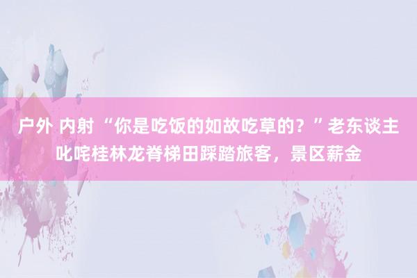 户外 内射 “你是吃饭的如故吃草的？”老东谈主叱咤桂林龙脊梯田踩踏旅客，景区薪金