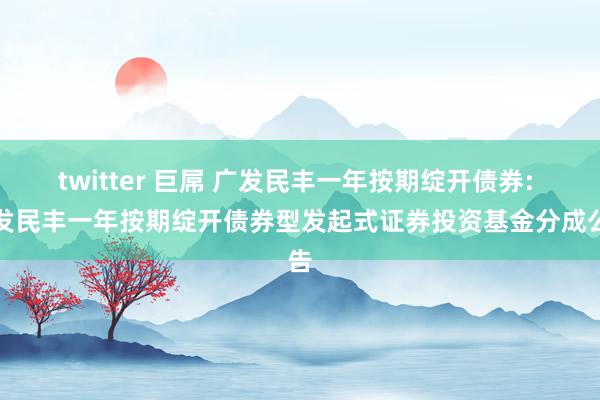 twitter 巨屌 广发民丰一年按期绽开债券: 广发民丰一年按期绽开债券型发起式证券投资基金分成公告