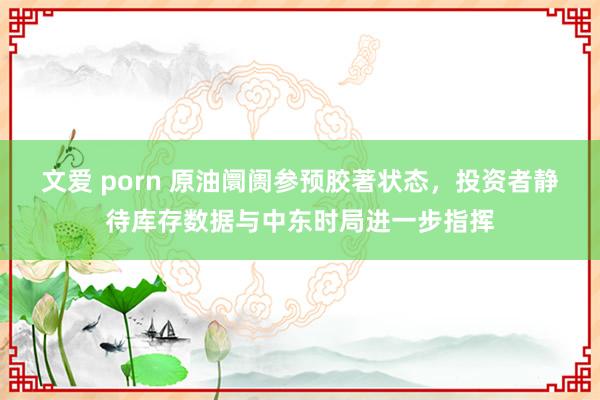 文爱 porn 原油阛阓参预胶著状态，投资者静待库存数据与中东时局进一步指挥