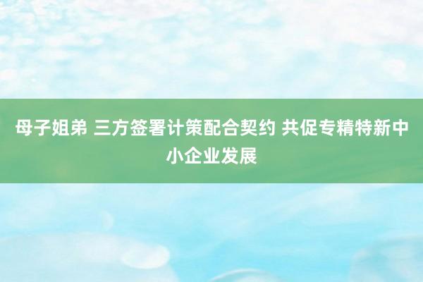 母子姐弟 三方签署计策配合契约 共促专精特新中小企业发展