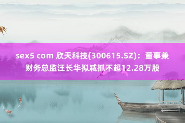 sex5 com 欣天科技(300615.SZ)：董事兼财务总监汪长华拟减抓不超12.28万股