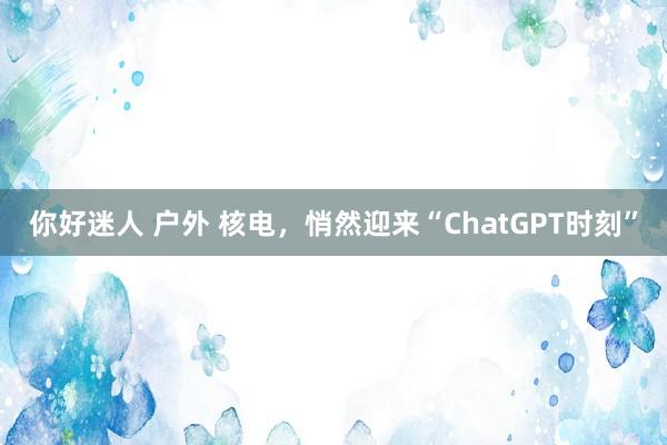 你好迷人 户外 核电，悄然迎来“ChatGPT时刻”