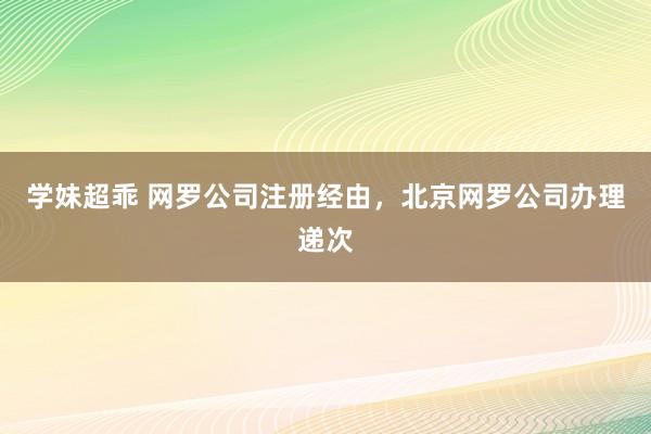 学妹超乖 网罗公司注册经由，北京网罗公司办理递次