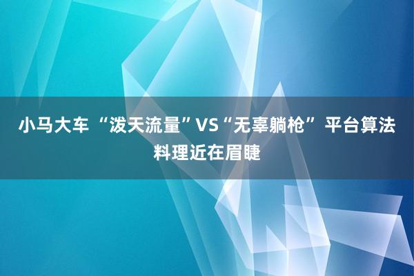 小马大车 “泼天流量”VS“无辜躺枪” 平台算法料理近在眉睫