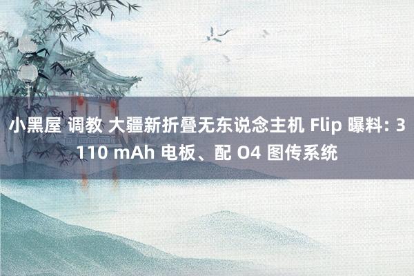 小黑屋 调教 大疆新折叠无东说念主机 Flip 曝料: 3110 mAh 电板、配 O4 图传系统